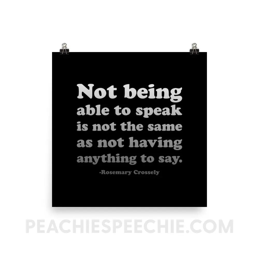 Crossely Quote Poster - 14″×14″ - peachiespeechie.com