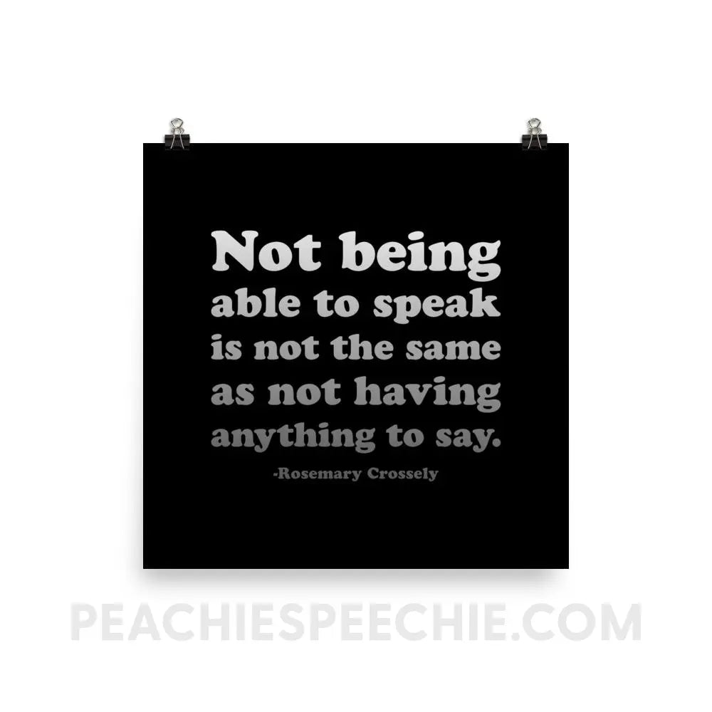 Crossely Quote Poster - 18″×18″ - peachiespeechie.com