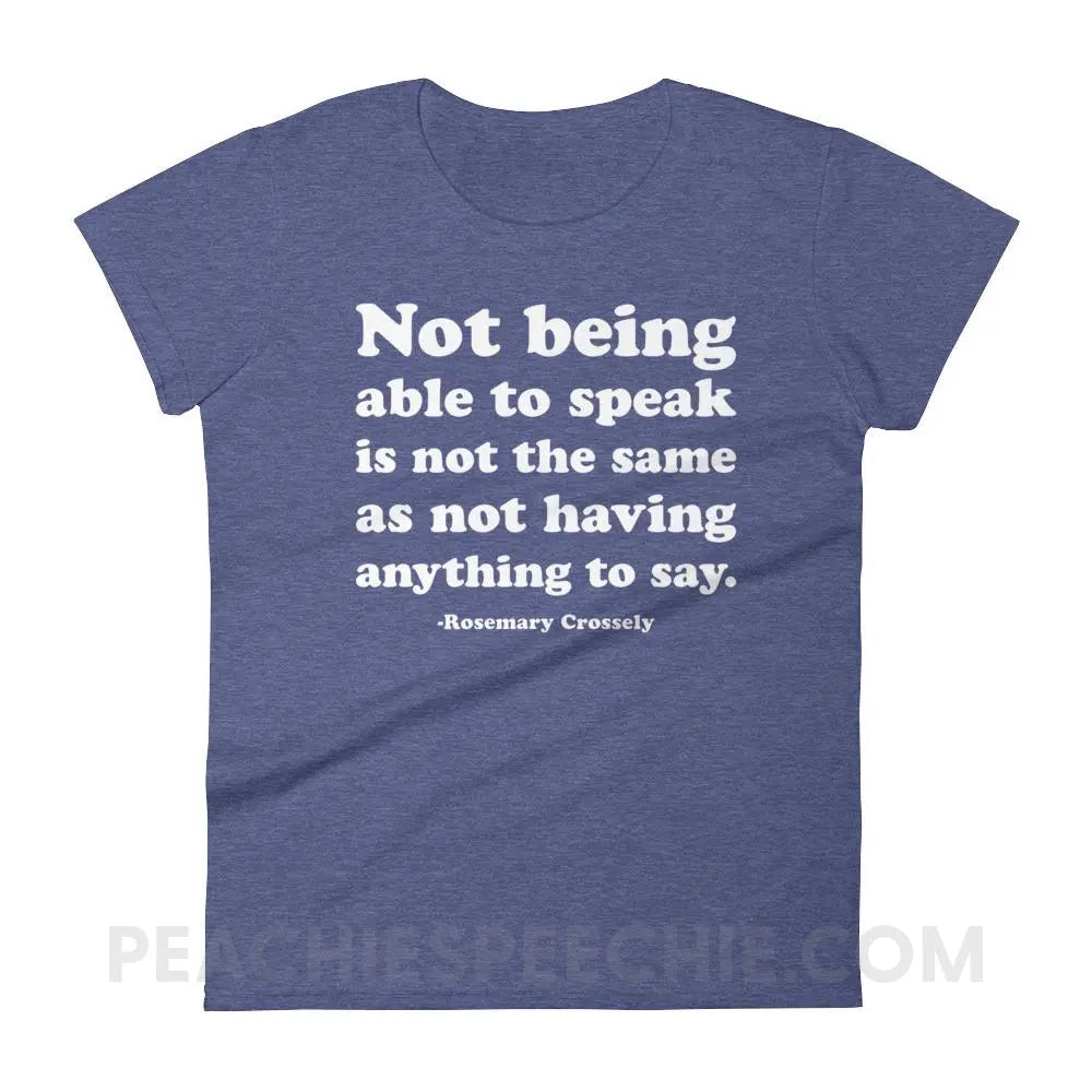 Crossely Quote Women’s Trendy Tee - Heather Blue / S T-Shirts & Tops peachiespeechie.com