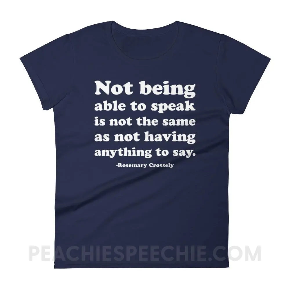Crossely Quote Women’s Trendy Tee - Navy / S T-Shirts & Tops peachiespeechie.com