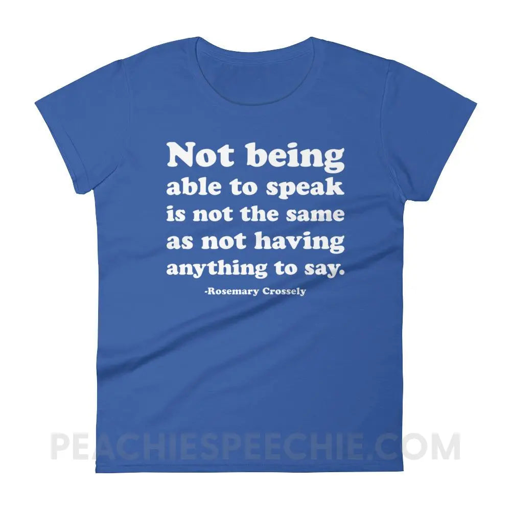Crossely Quote Women’s Trendy Tee - Royal Blue / S T-Shirts & Tops peachiespeechie.com
