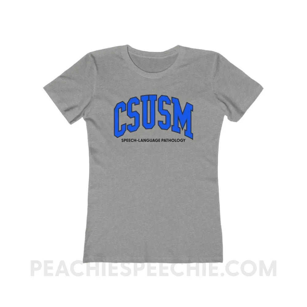 CSUSM College Arch Women’s Fitted Tee - Heather Grey / S - custom product peachiespeechie.com