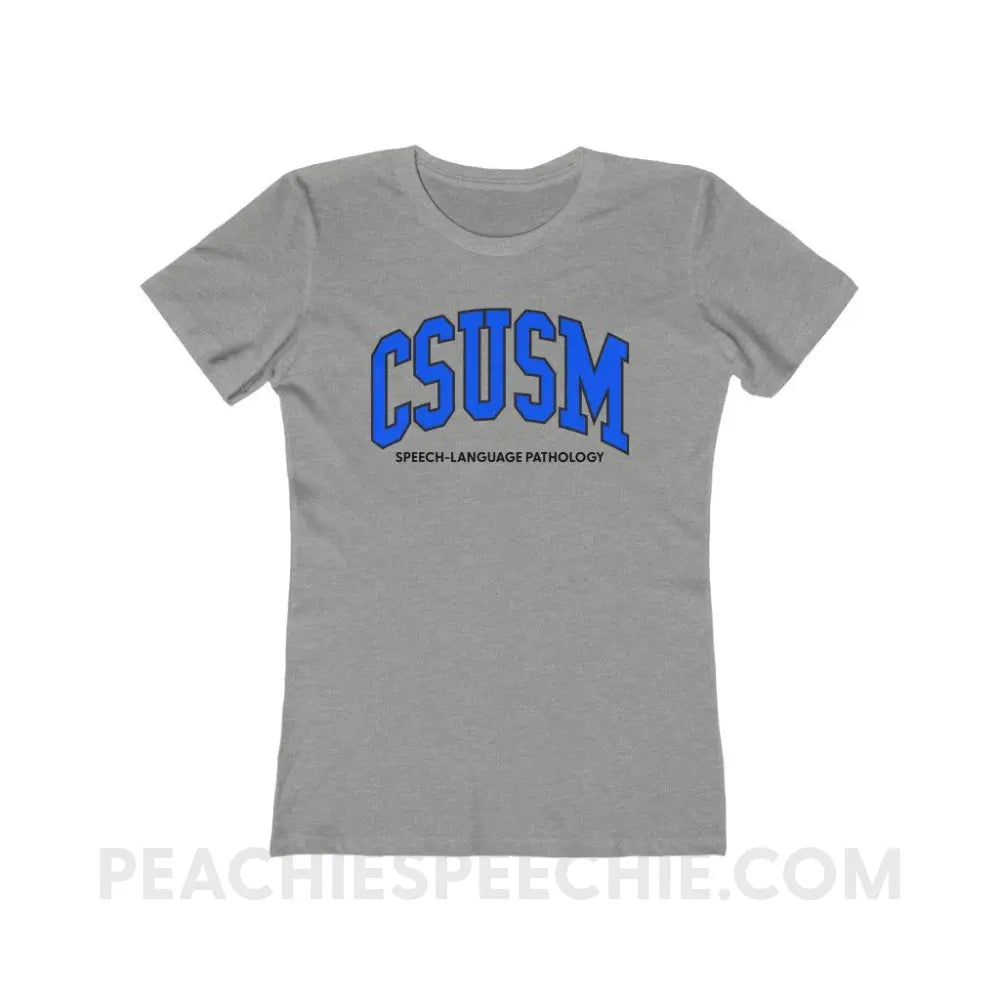 CSUSM College Arch Women’s Fitted Tee - Heather Grey / S - custom product peachiespeechie.com