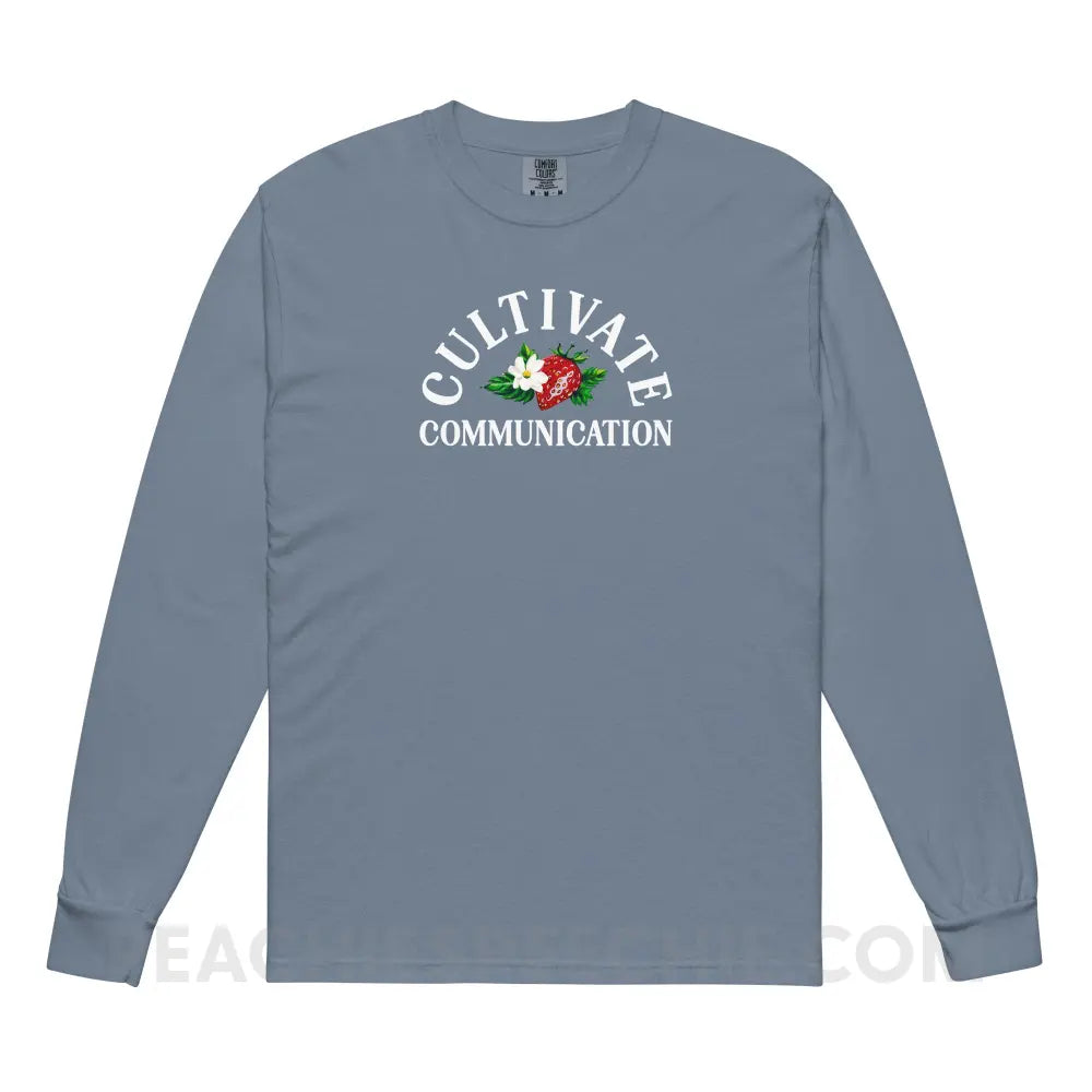 Cultivate Communication NSLHM Strawberries Comfort Colors Long Sleeve - Blue Jean / S - peachiespeechie.com
