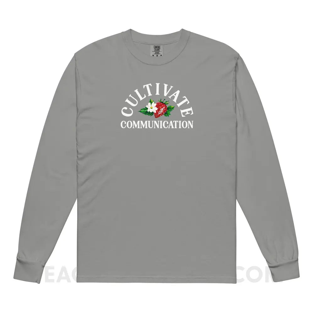Cultivate Communication NSLHM Strawberries Comfort Colors Long Sleeve - Grey / S - peachiespeechie.com