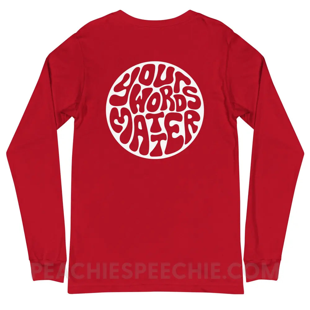Your Words Matter Circle Premium Long Sleeve - peachiespeechie.com