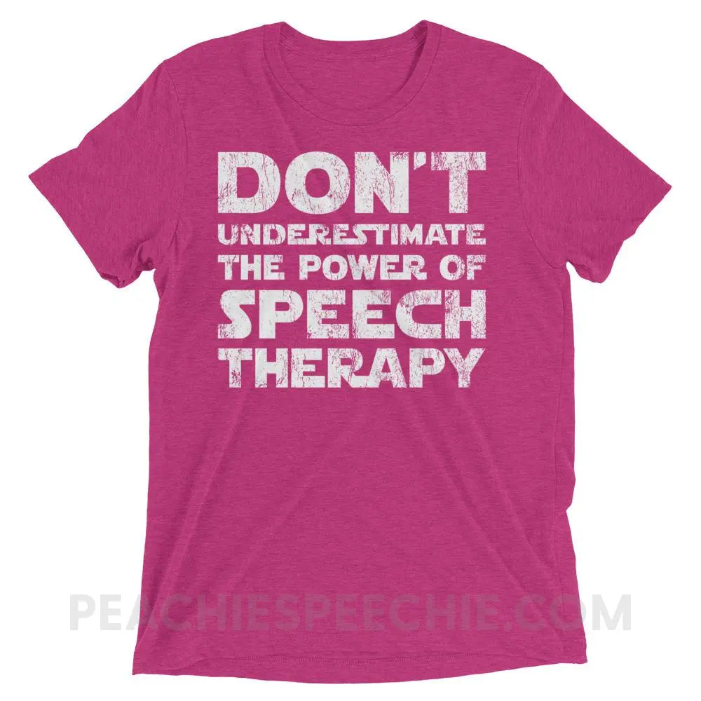Don’t Underestimate The Power Tri-Blend Tee - Berry Triblend / XS - T-Shirts & Tops peachiespeechie.com