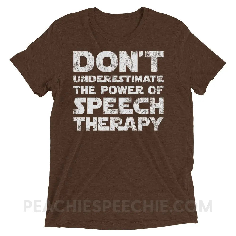 Don’t Underestimate The Power Tri-Blend Tee - Brown Triblend / XS - T-Shirts & Tops peachiespeechie.com