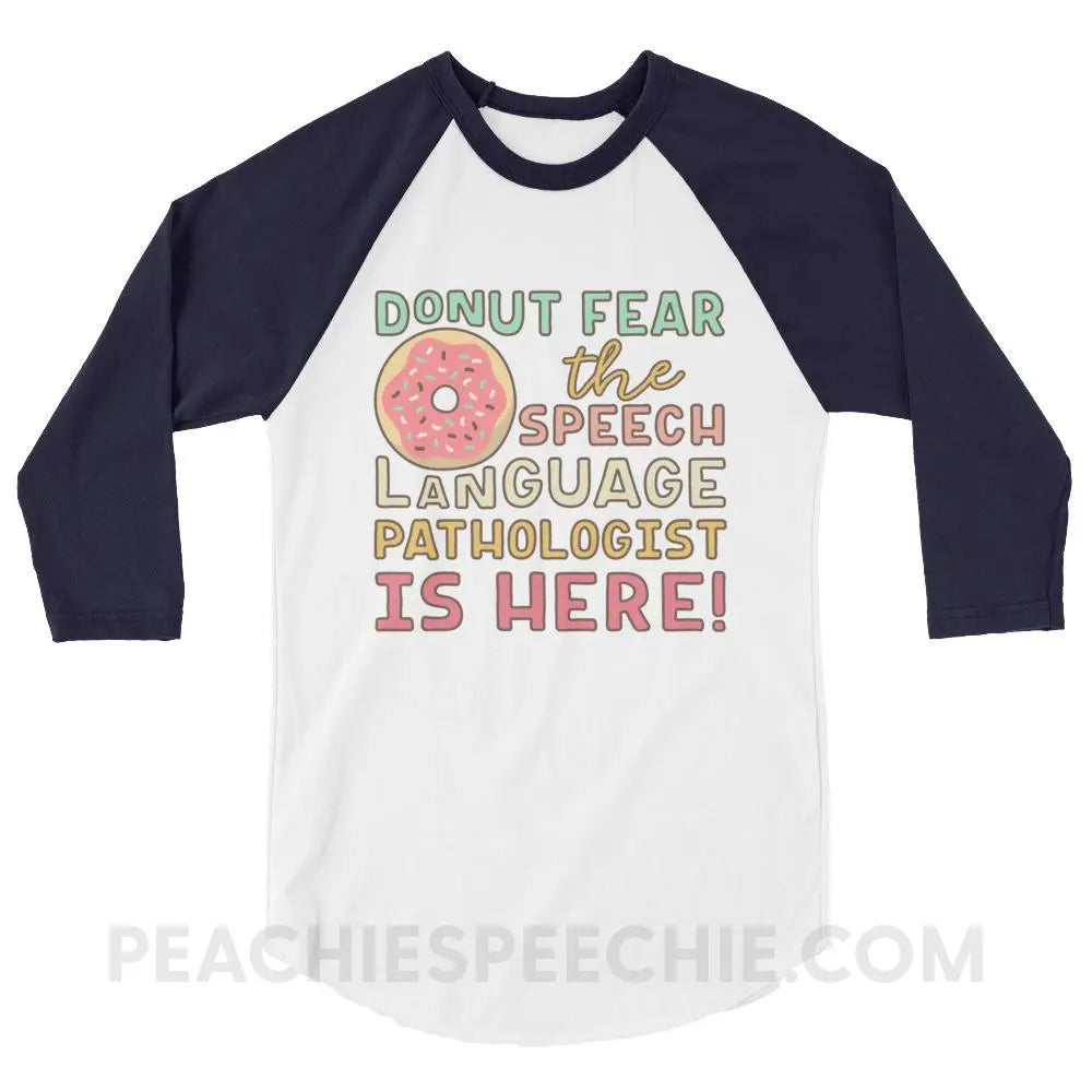 Donut Fear The SLP Is Here Baseball Tee - T-Shirts & Tops peachiespeechie.com