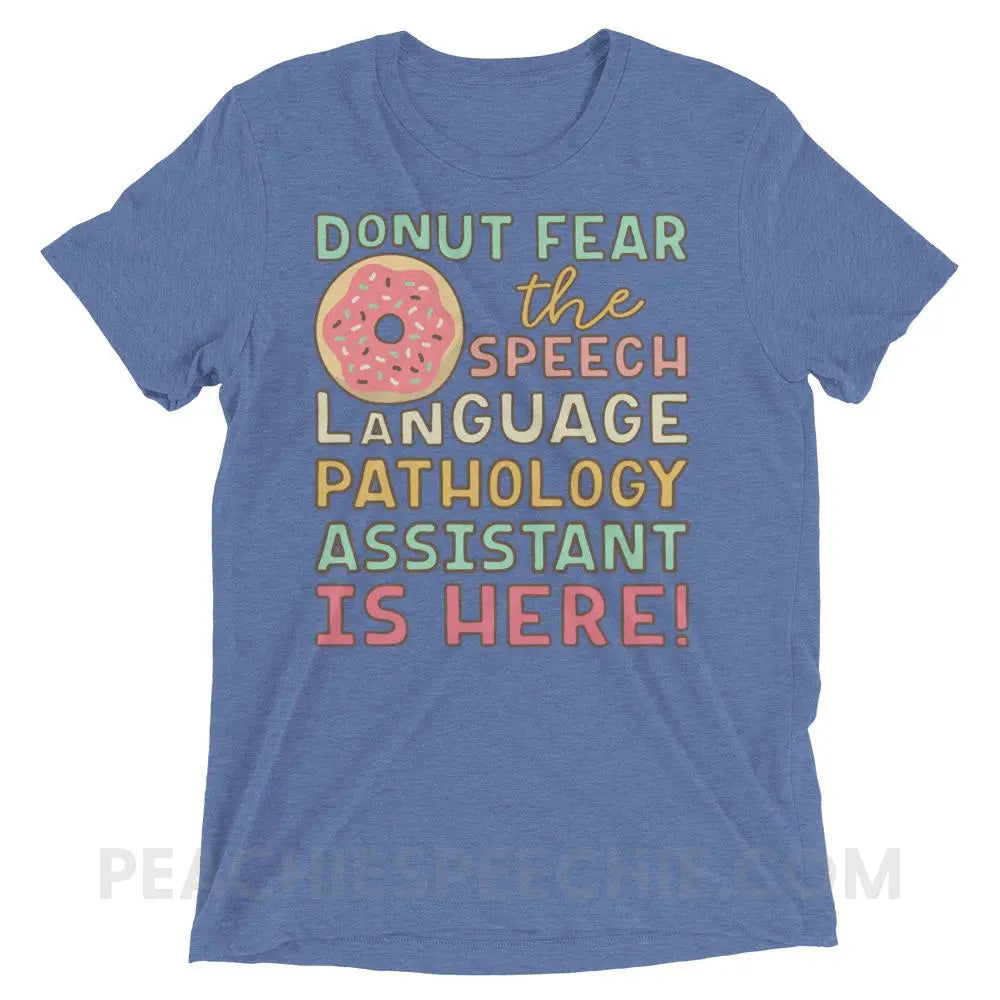 Donut Fear The SLPA Is Here Tri-Blend Tee - Blue Triblend / XS - T-Shirts & Tops peachiespeechie.com