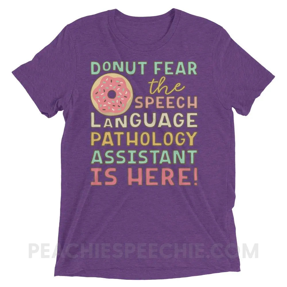 Donut Fear The SLPA Is Here Tri-Blend Tee - Purple Triblend / XS - T-Shirts & Tops peachiespeechie.com