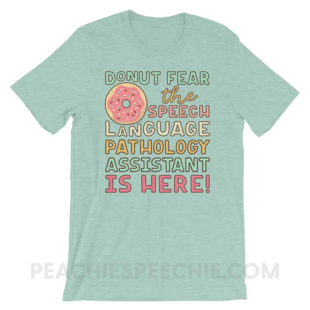Donut Fear The SLPA Is Here Premium Soft Tee - Heather Prism Dusty Blue / XS - T-Shirts & Tops peachiespeechie.com