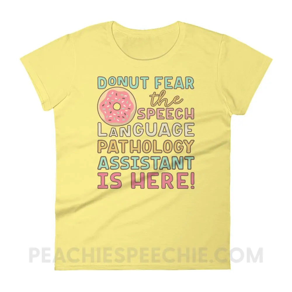 Donut Fear The SLPA Is Here Women’s Trendy Tee - T-Shirts & Tops peachiespeechie.com