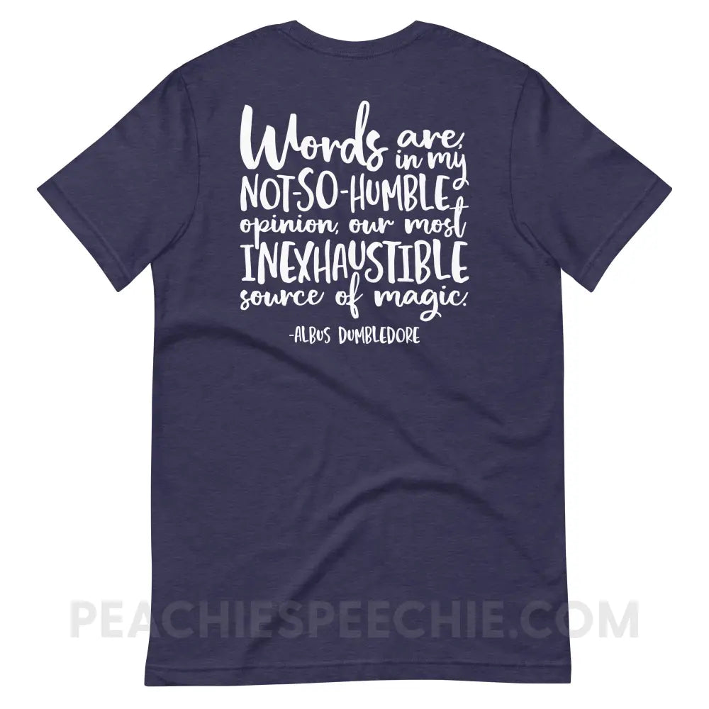Magic Quote (Back Print) Premium Soft Tee - Heather Midnight Navy / S - peachiespeechie.com