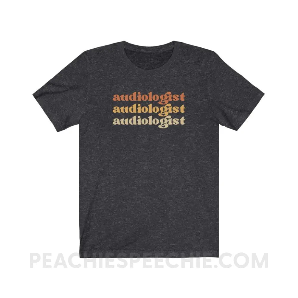 Earthy Audiologist Premium Soft Tee - Dark Grey Heather / S - T-Shirt peachiespeechie.com