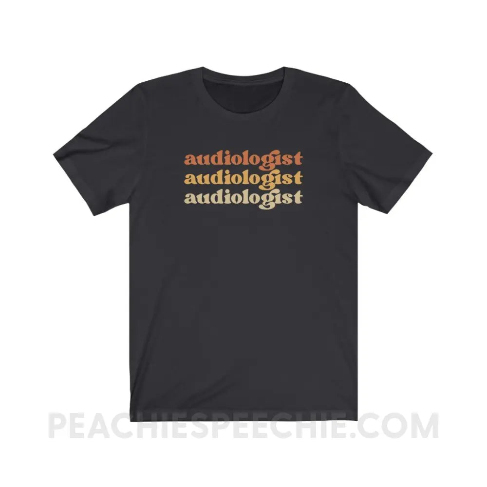 Earthy Audiologist Premium Soft Tee - Dark Grey / S - T-Shirt peachiespeechie.com