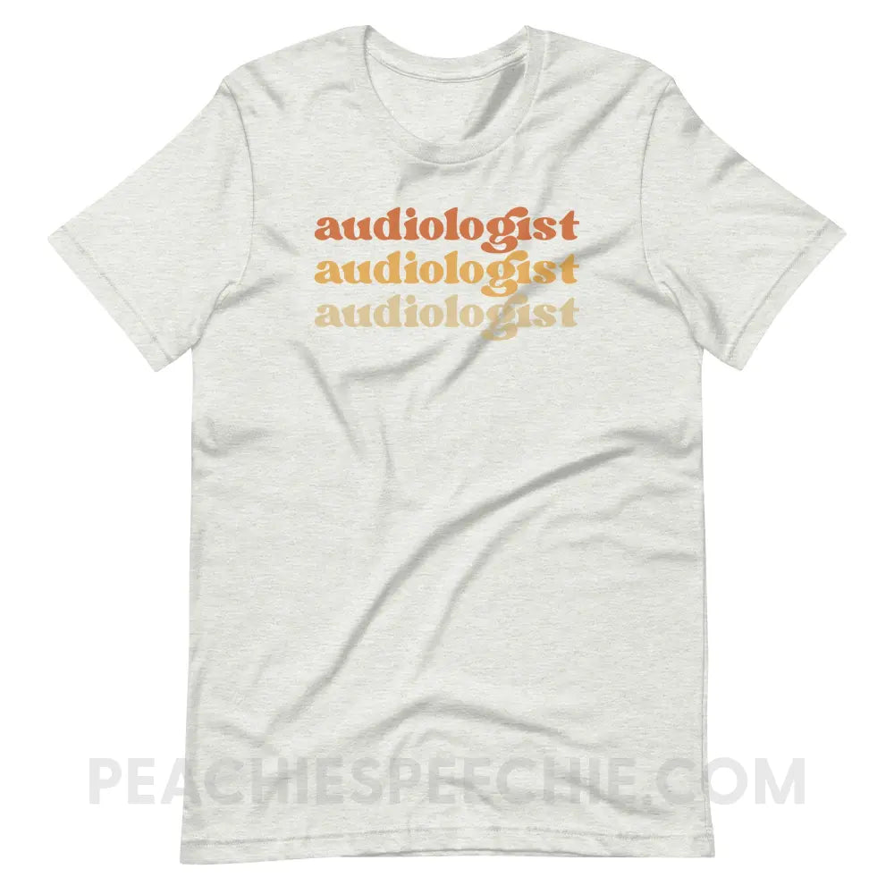 Earthy Audiologist Premium Soft Tee - Ash / S - T-Shirt peachiespeechie.com