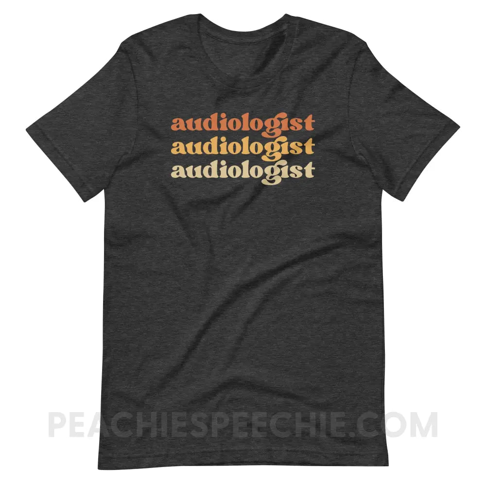 Earthy Audiologist Premium Soft Tee - Dark Grey Heather / S - T-Shirt peachiespeechie.com