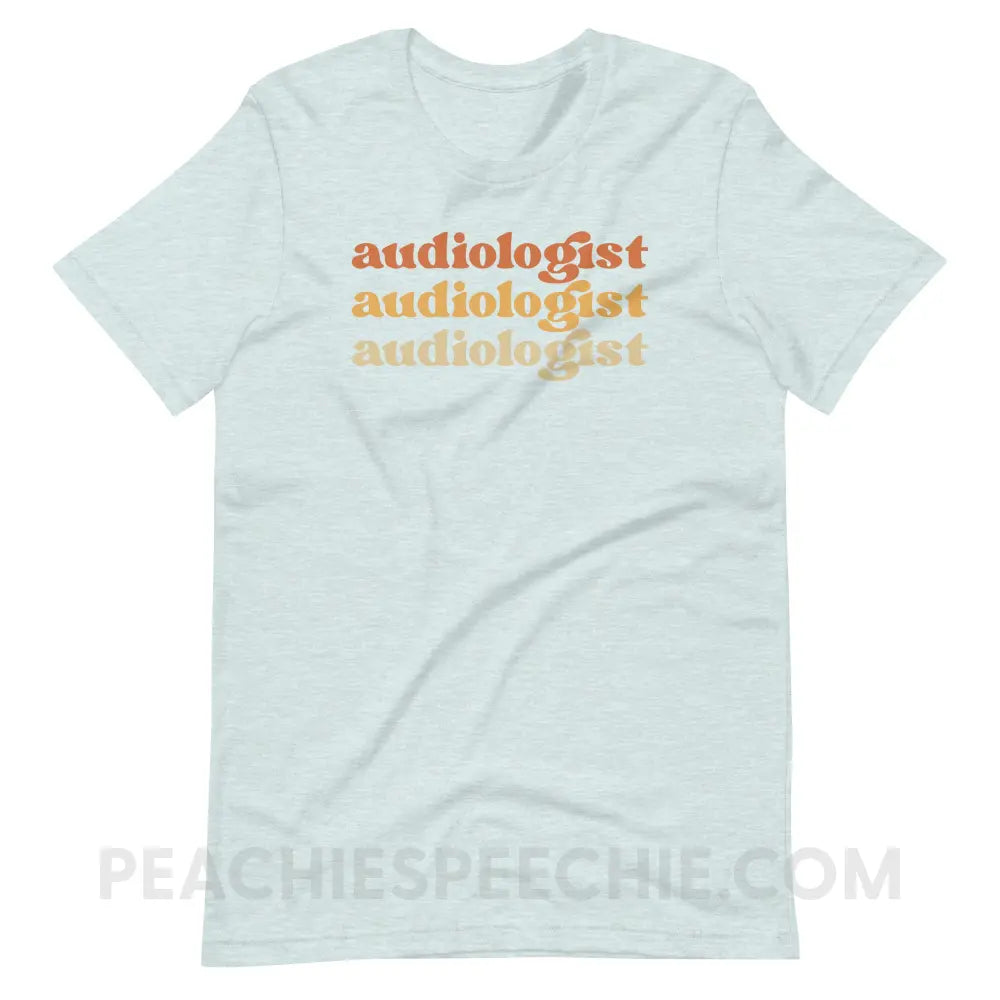 Earthy Audiologist Premium Soft Tee - Heather Prism Ice Blue / S - T-Shirt peachiespeechie.com