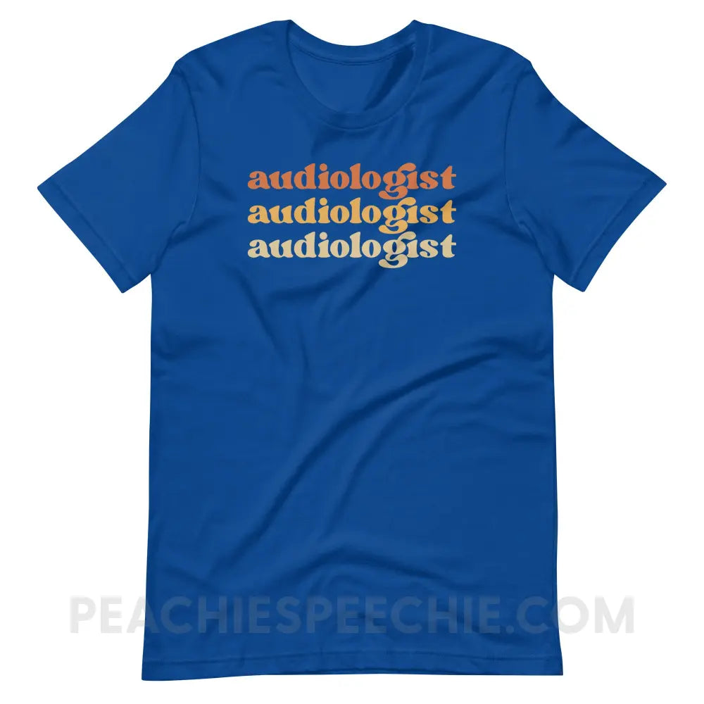 Earthy Audiologist Premium Soft Tee - True Royal / S - T-Shirt peachiespeechie.com