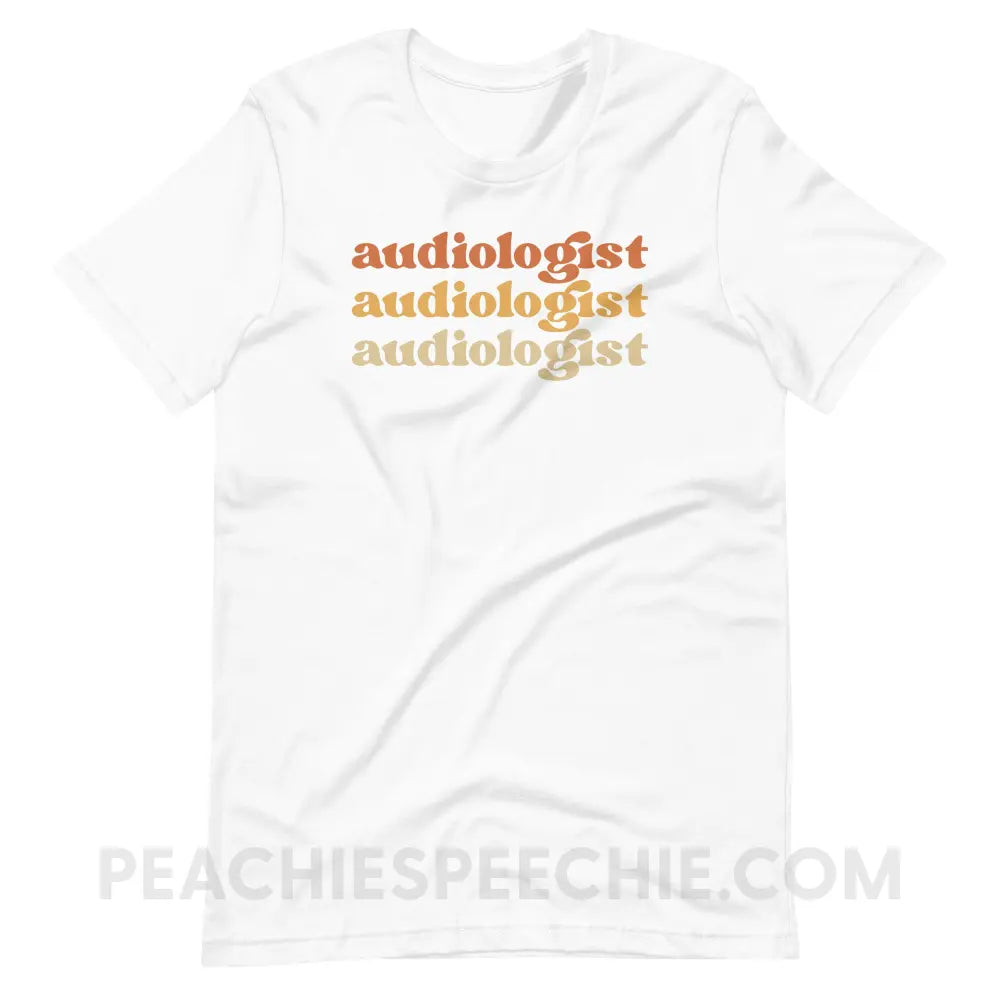 Earthy Audiologist Premium Soft Tee - White / S - T-Shirt peachiespeechie.com