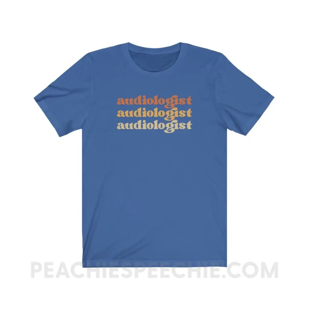 Earthy Audiologist Premium Soft Tee - True Royal / S - T-Shirt peachiespeechie.com