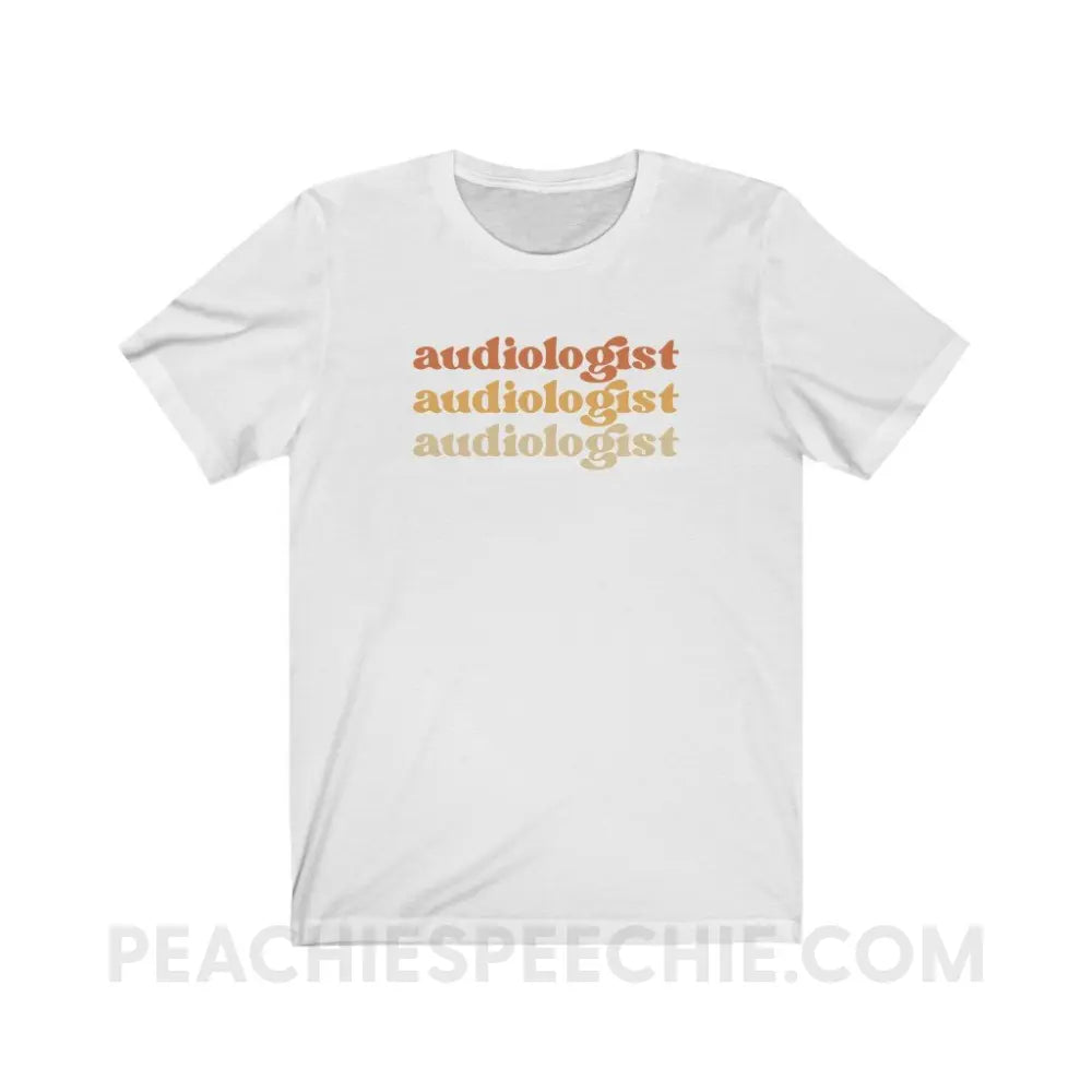 Earthy Audiologist Premium Soft Tee - White / S - T-Shirt peachiespeechie.com