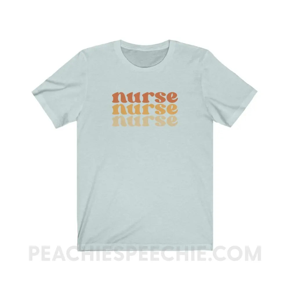 Earthy Nurse Premium Soft Tee - Heather Ice Blue / S - T-Shirt peachiespeechie.com