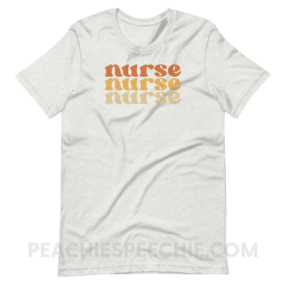 Earthy Nurse Premium Soft Tee - Ash / S - T-Shirt peachiespeechie.com