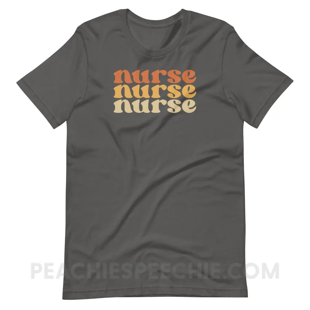 Earthy Nurse Premium Soft Tee - Asphalt / S - T-Shirt peachiespeechie.com