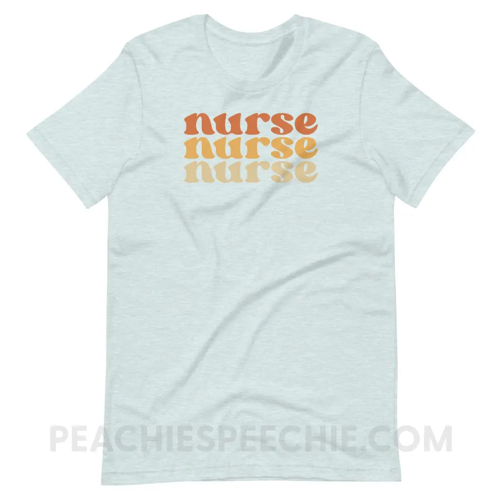 Earthy Nurse Premium Soft Tee - Heather Prism Ice Blue / S - T-Shirt peachiespeechie.com