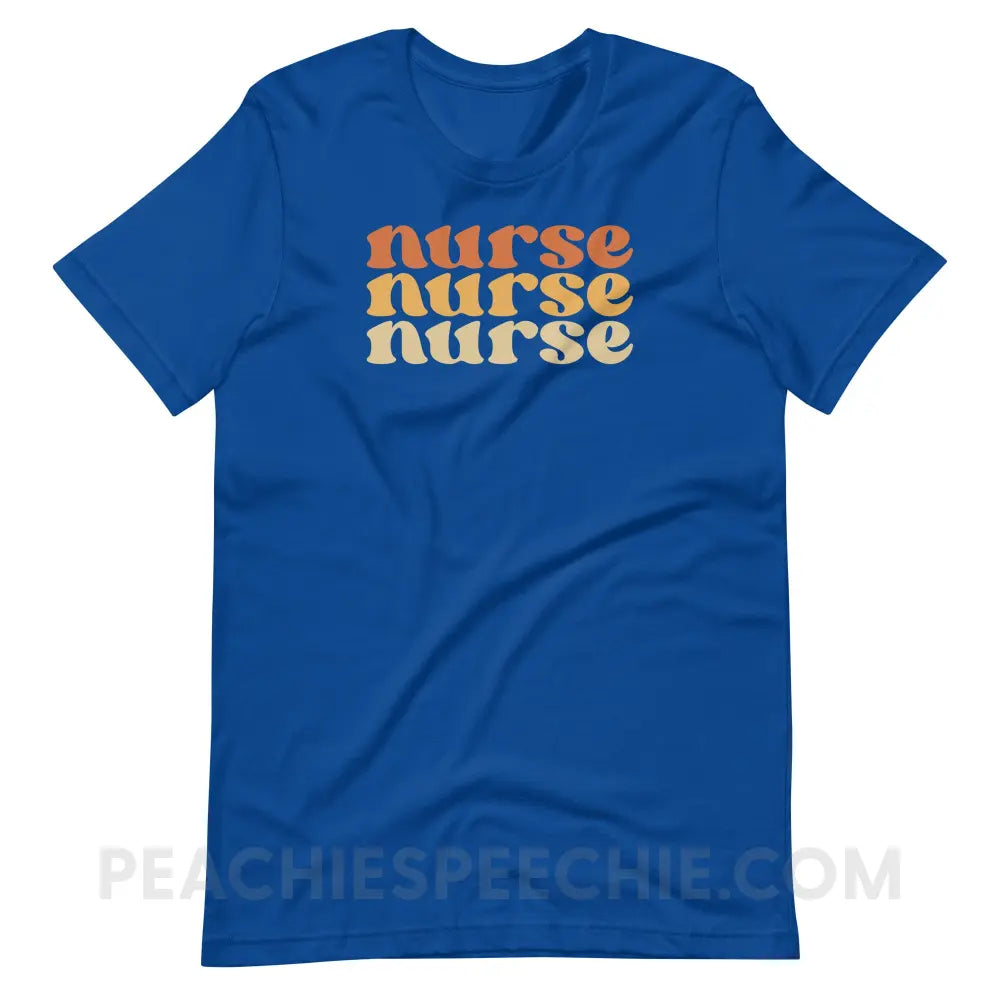 Earthy Nurse Premium Soft Tee - True Royal / S - T-Shirt peachiespeechie.com