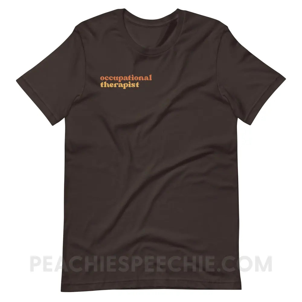 Earthy Occupational Therapist Premium Soft Tee - Brown / S - T-Shirt peachiespeechie.com