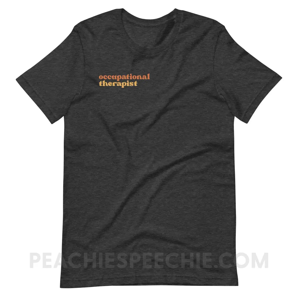 Earthy Occupational Therapist Premium Soft Tee - Dark Grey Heather / S - T-Shirt peachiespeechie.com