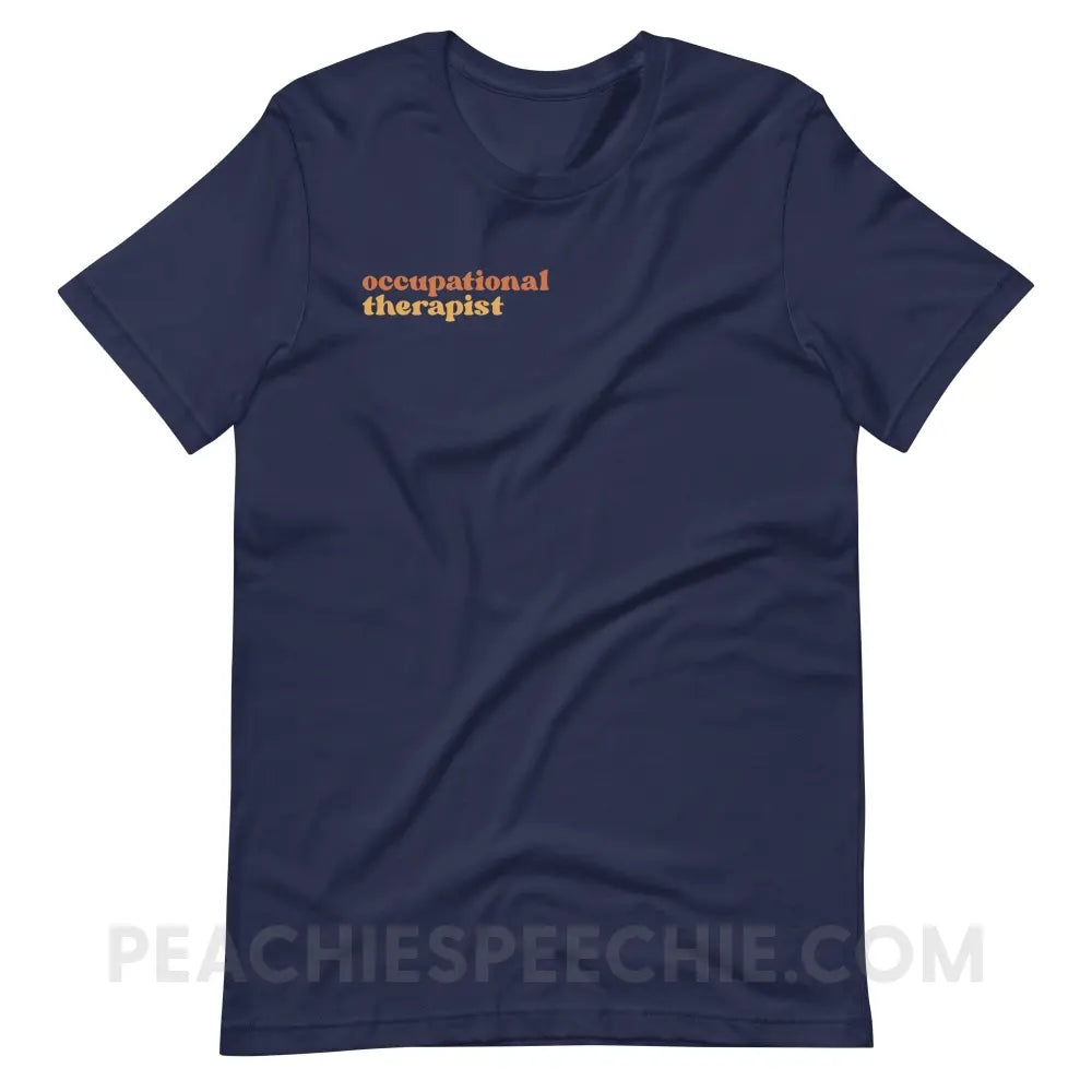 Earthy Occupational Therapist Premium Soft Tee - Navy / S - T-Shirt peachiespeechie.com