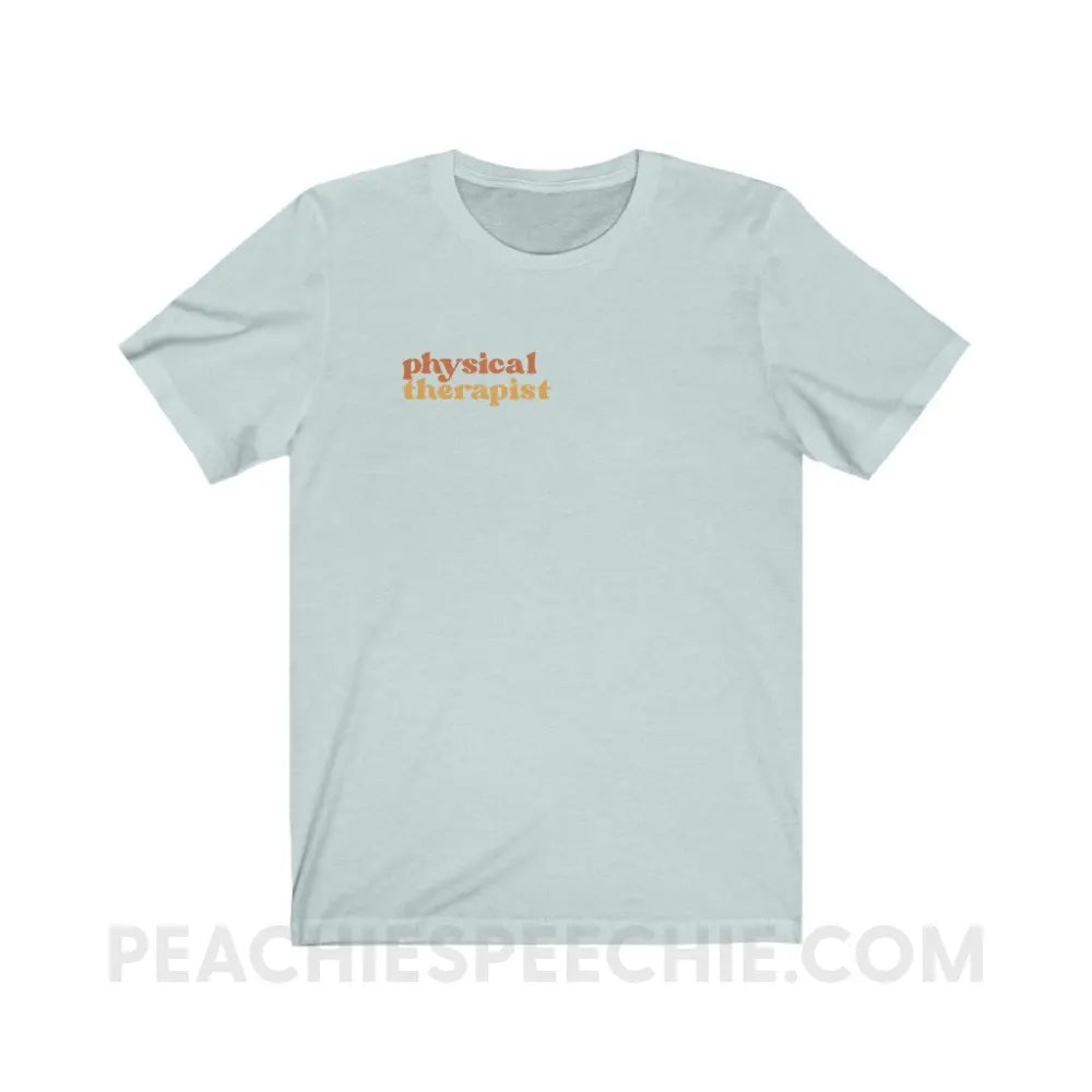 Earthy Physical Therapist Premium Soft Tee - Heather Ice Blue / S - T-Shirt peachiespeechie.com