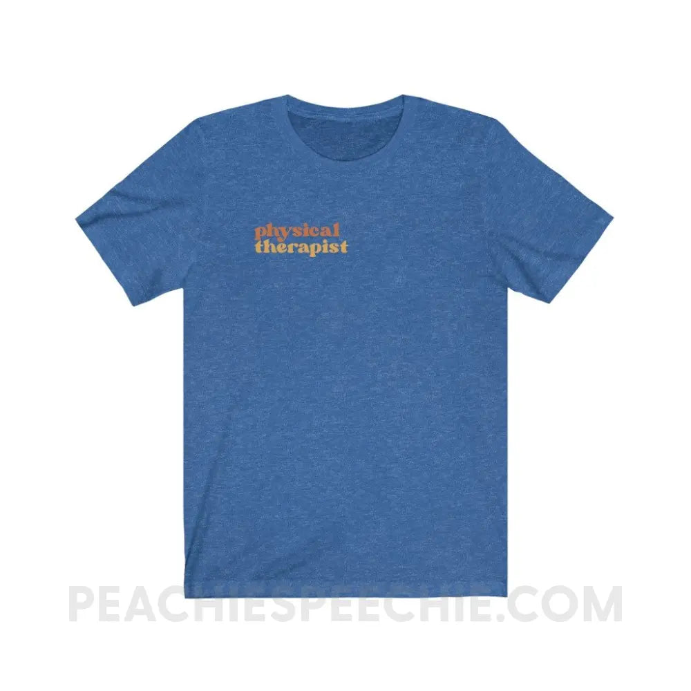 Earthy Physical Therapist Premium Soft Tee - Heather True Royal / S - T-Shirt peachiespeechie.com