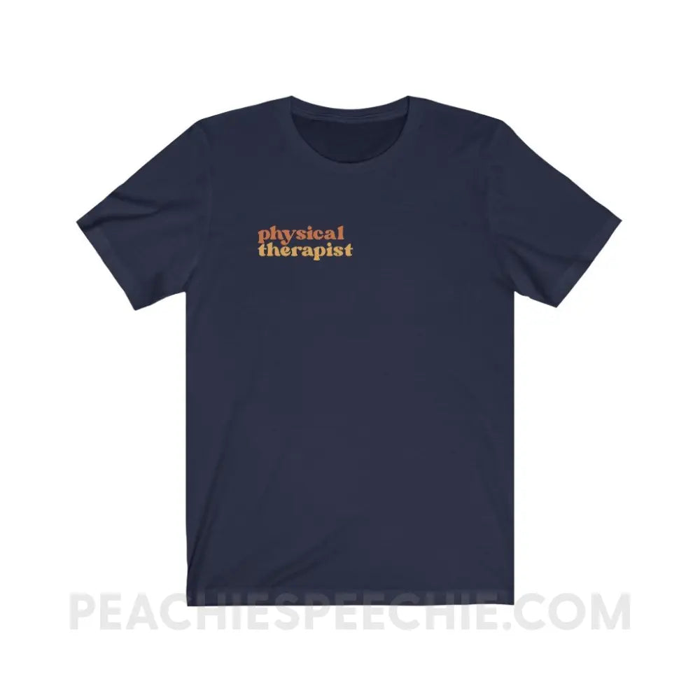 Earthy Physical Therapist Premium Soft Tee - Navy / S - T-Shirt peachiespeechie.com