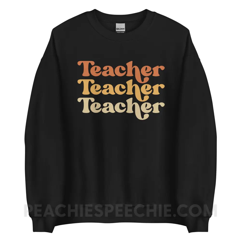 Earthy Retro Teacher Classic Sweatshirt - Black / S - peachiespeechie.com