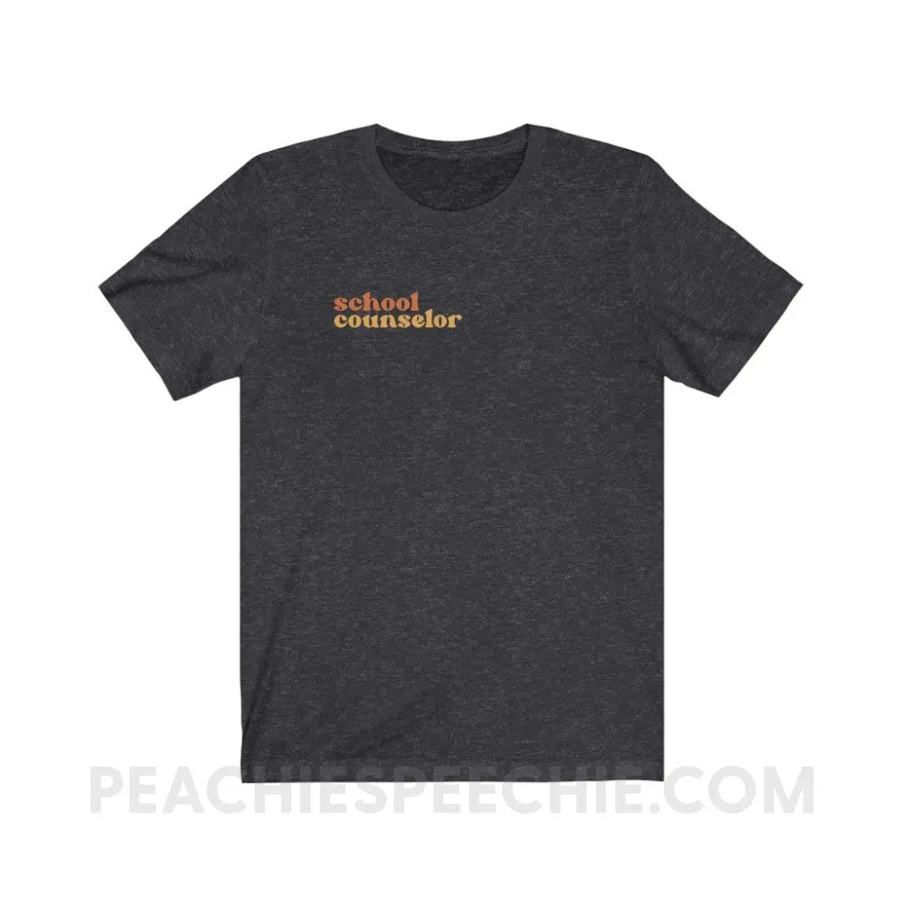 Earthy School Counselor Premium Soft Tee - Dark Grey Heather / S - T-Shirt peachiespeechie.com