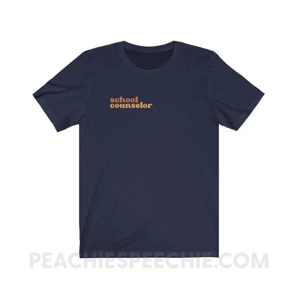 Earthy School Counselor Premium Soft Tee - Navy / S - T-Shirt peachiespeechie.com