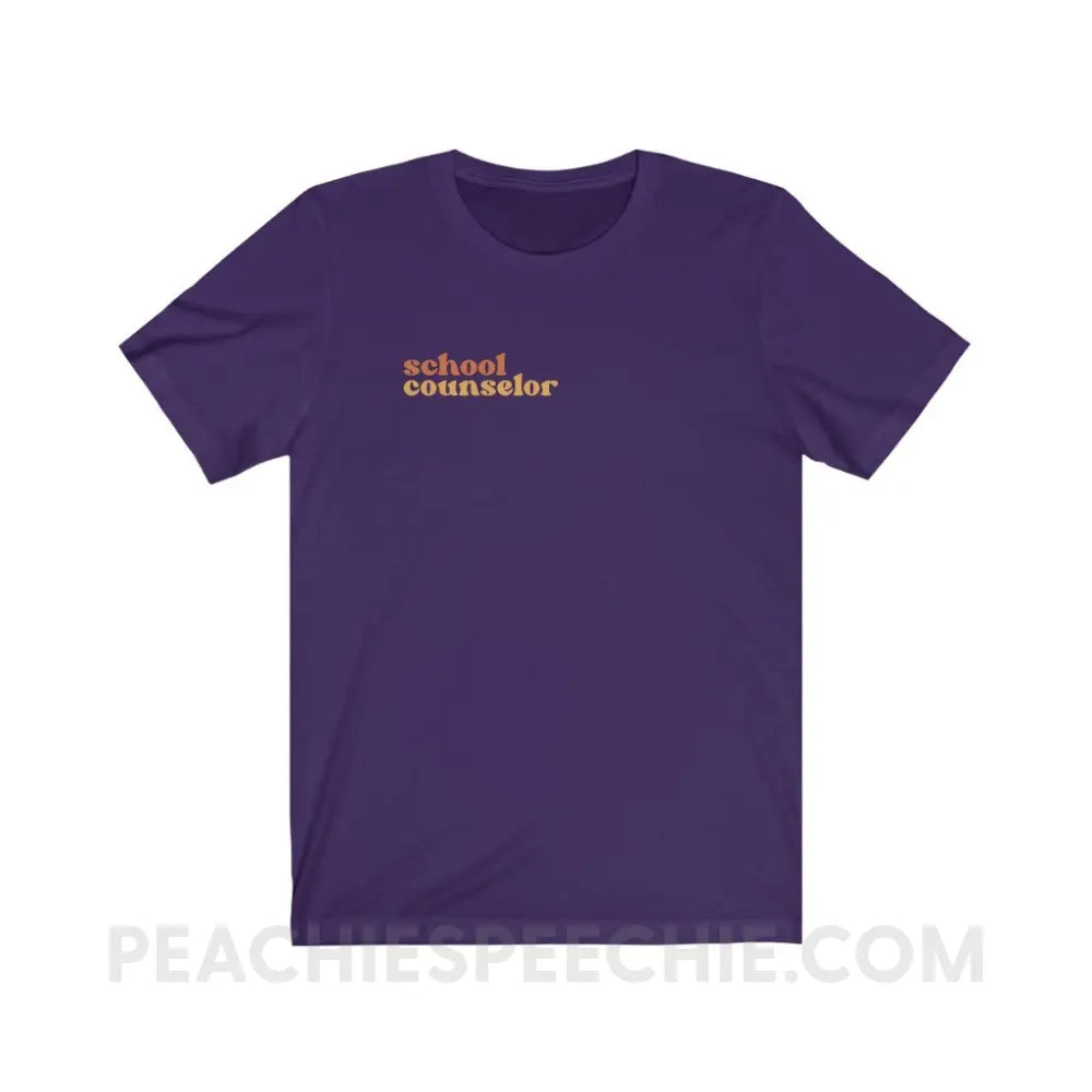 Earthy School Counselor Premium Soft Tee - Team Purple / S - T-Shirt peachiespeechie.com