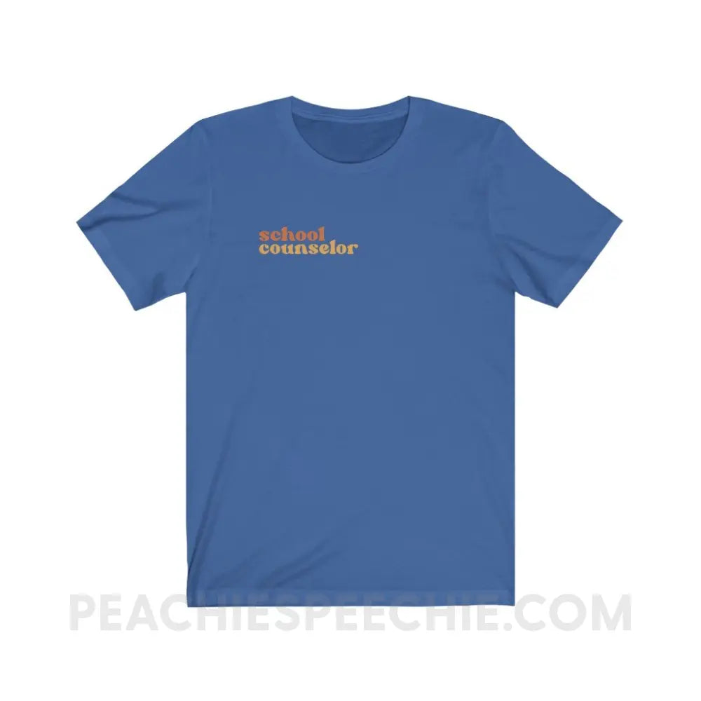 Earthy School Counselor Premium Soft Tee - True Royal / S - T-Shirt peachiespeechie.com