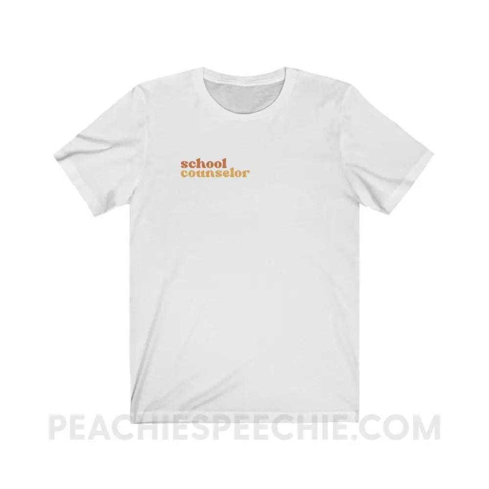 Earthy School Counselor Premium Soft Tee - White / S - T-Shirt peachiespeechie.com