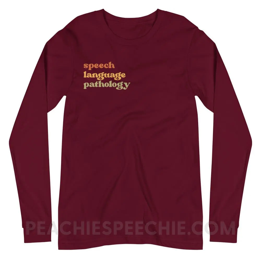 Earthy SLP Premium Long Sleeve - Maroon / XS - peachiespeechie.com