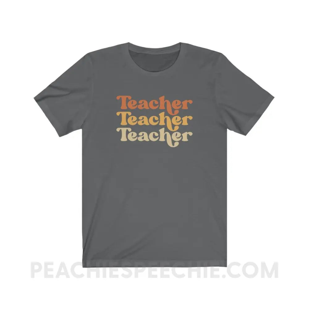 Earthy Teacher Premium Soft Tee - Asphalt / S - T-Shirt peachiespeechie.com