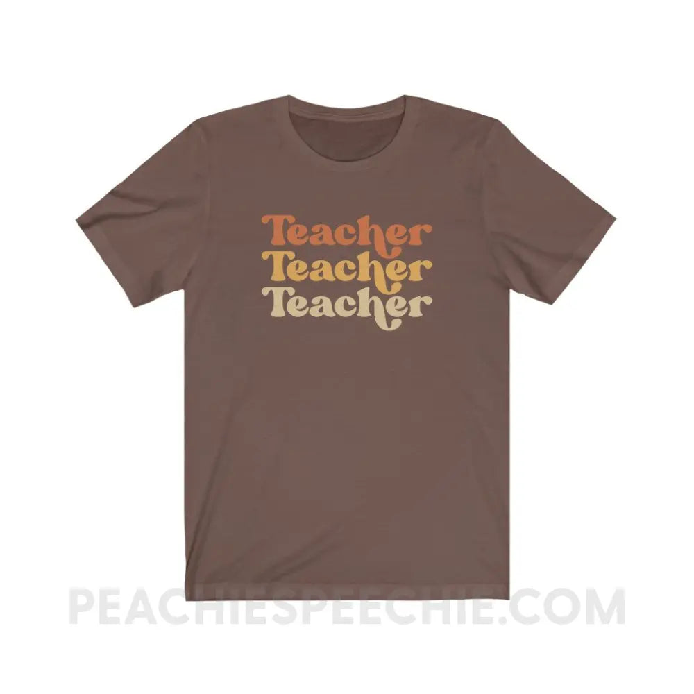 Earthy Teacher Premium Soft Tee - Brown / S - T-Shirt peachiespeechie.com
