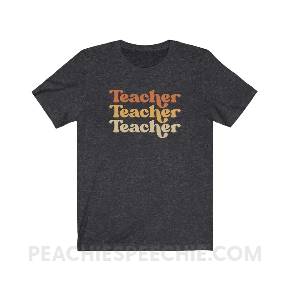 Earthy Teacher Premium Soft Tee - Dark Grey Heather / S - T-Shirt peachiespeechie.com