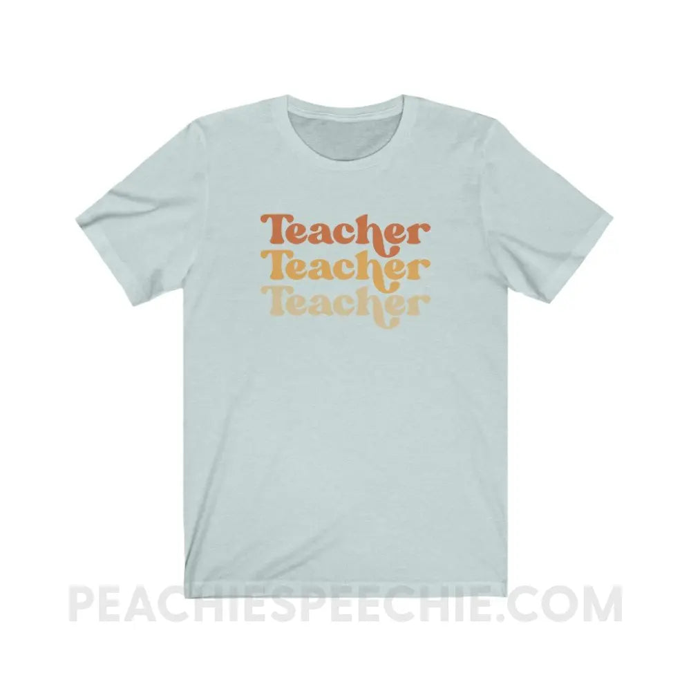 Earthy Teacher Premium Soft Tee - Heather Ice Blue / S - T-Shirt peachiespeechie.com