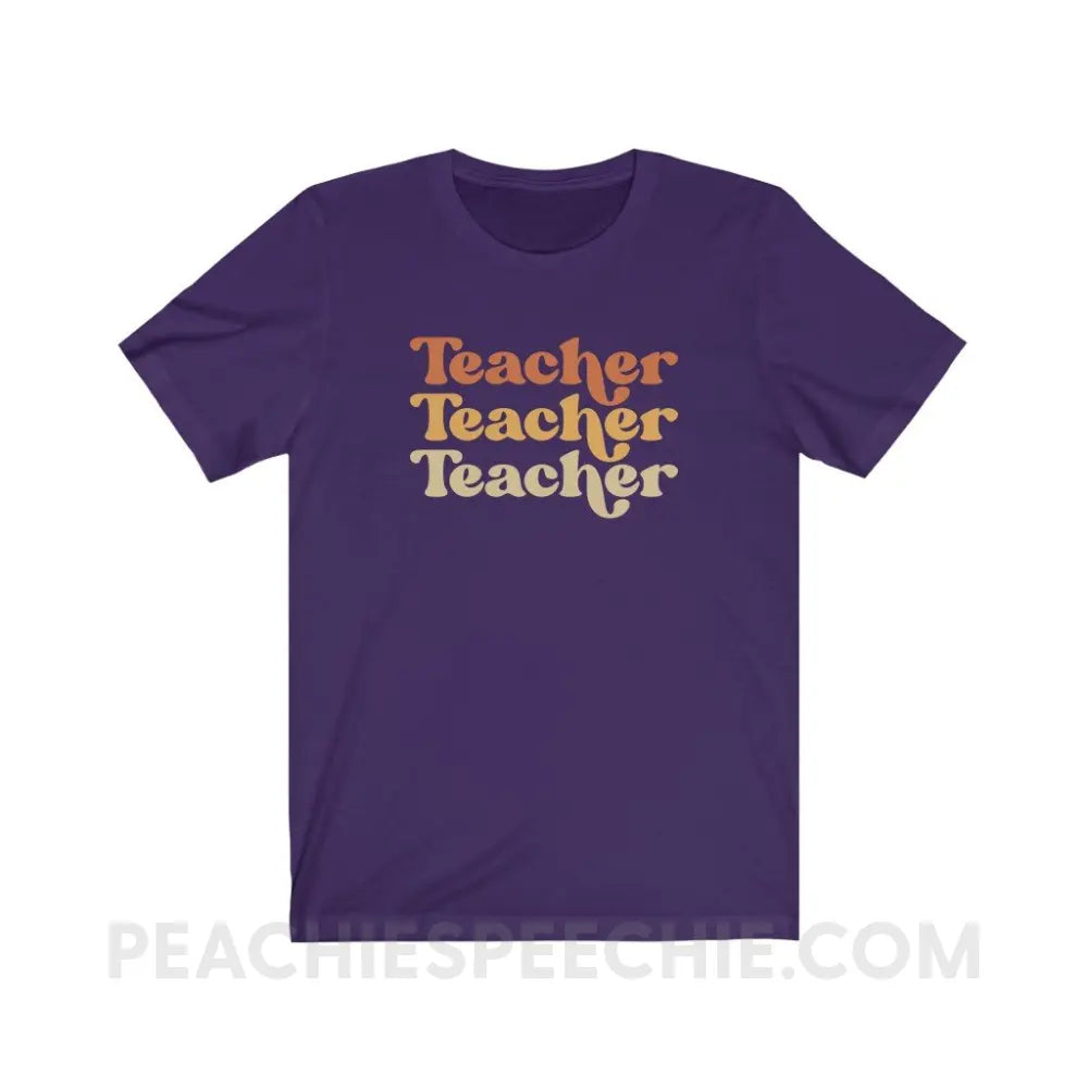 Earthy Teacher Premium Soft Tee - Team Purple / S - T-Shirt peachiespeechie.com